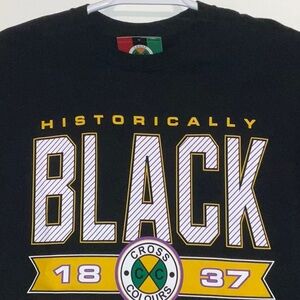 CROSS COLOURS CLOTHING WITHOUT PREJUDICE BLACK COLLEGES UNIVERSITIES T-SHIRT M